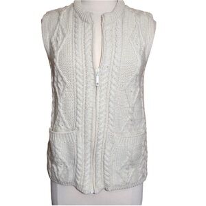 Blarney 100% Merino Wool made in Ireland cable knit Vest Sweater Size Small